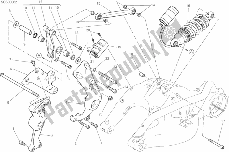 Wszystkie części do Tylny Amortyzator Ducati Diavel Xdiavel S Brasil 1260 2019